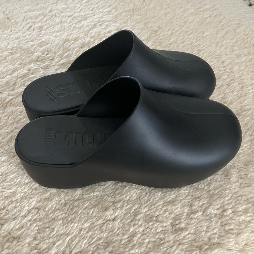 Simon Miller x Melissa Matte Black Slip-On Mules